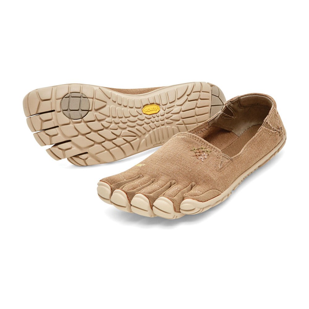 Vibram FiveFingers Dame Barfodet Sko Khaki - Cvt-Hemp - 1632BREWK